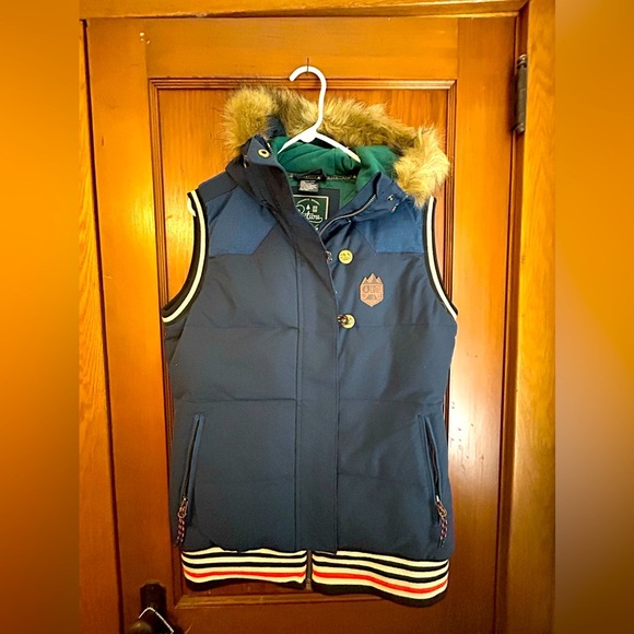 Picture Organic Fur Lined Hooded Ski Vest - Picture 1 of 4